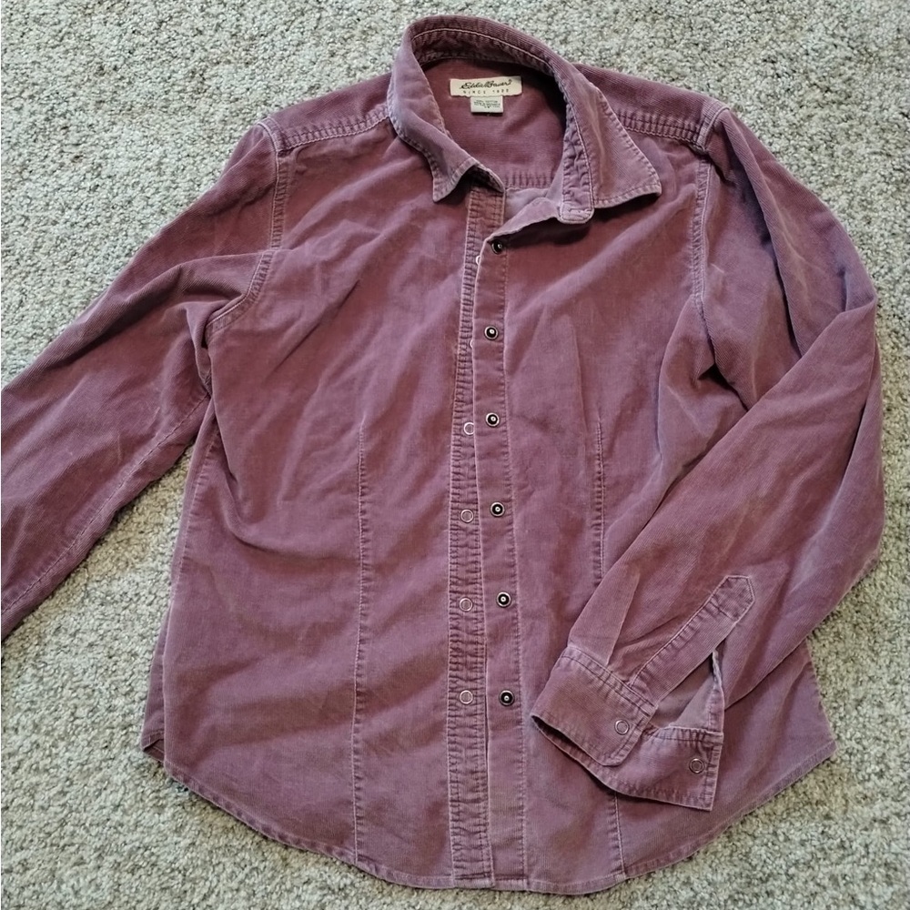 Eddie Bauer Men's Corduroy Shirt - Purple